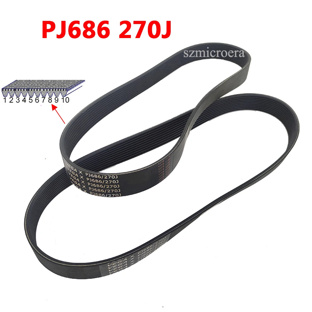 VEGA V-Belt PJ686 270J 5/6/7/8/9/10/11/12 Ribs Treadmill Conveyor Belt Rubber Belt Motor Belt Drive Belt Multi Groove Belt