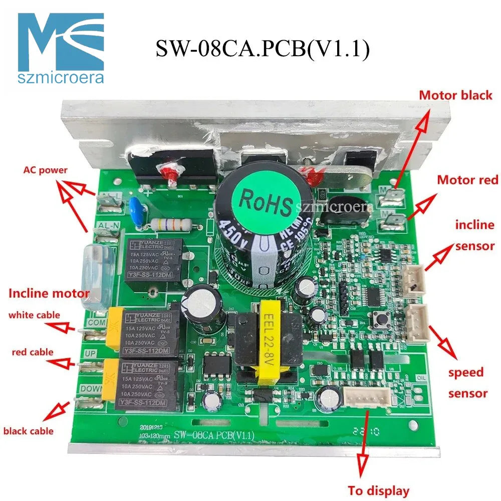 Treadmill Motor Controller, Control Board, Power Supply Board, SW-08CA.PCB, SW-08CA.PCB(V1.1)
