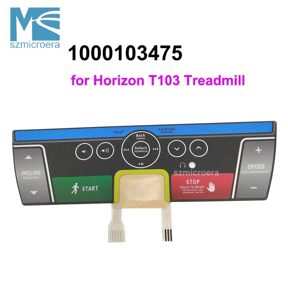 1000103475 Treadmill Control Panel for Horizon T103 , Treadmill Membrane Keypad, Console Part