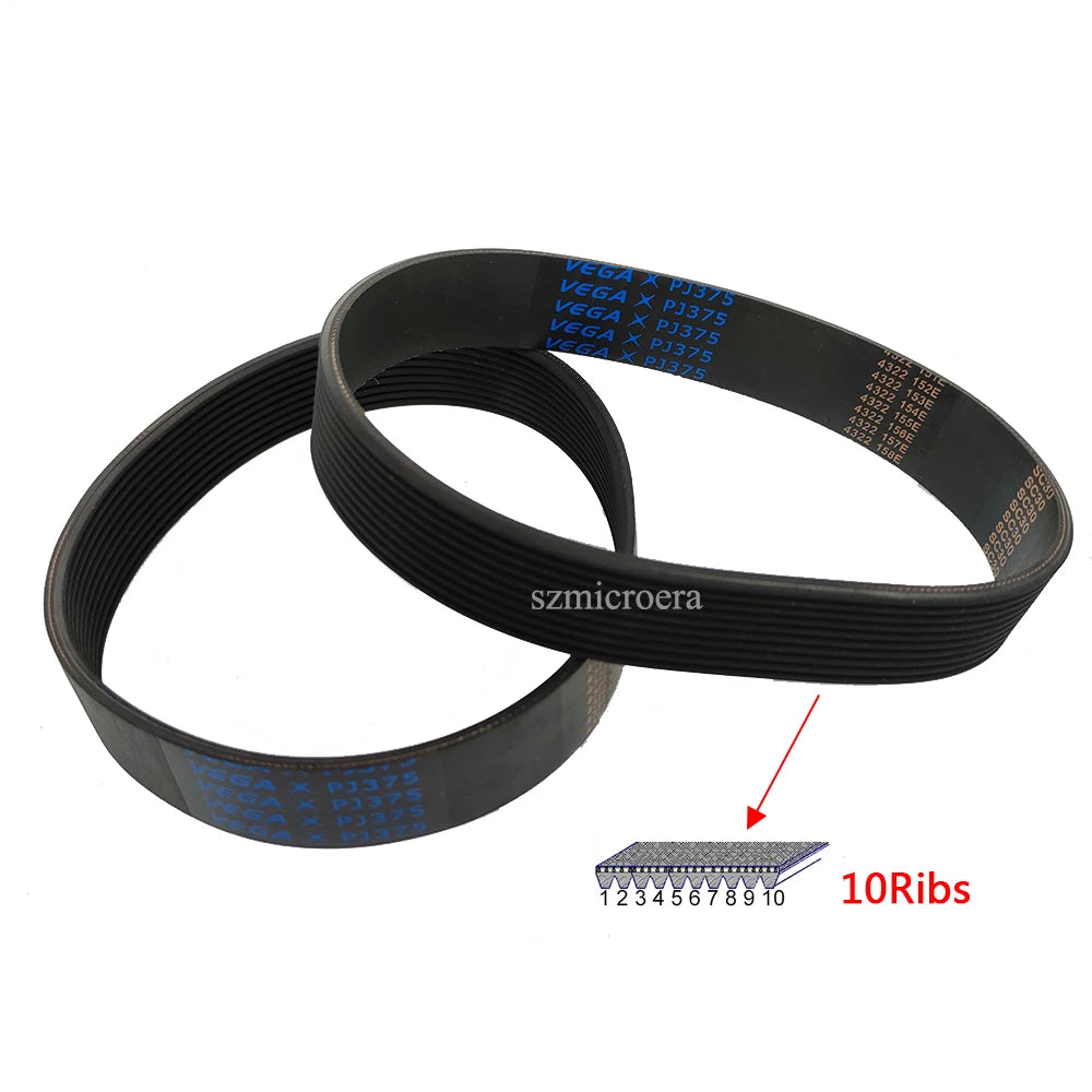 1pcs VEGA Treadmill Belt Drive Belt PJ375 10Ribs Blue Rubber Multi Groove Belt Multi Wedge Belt