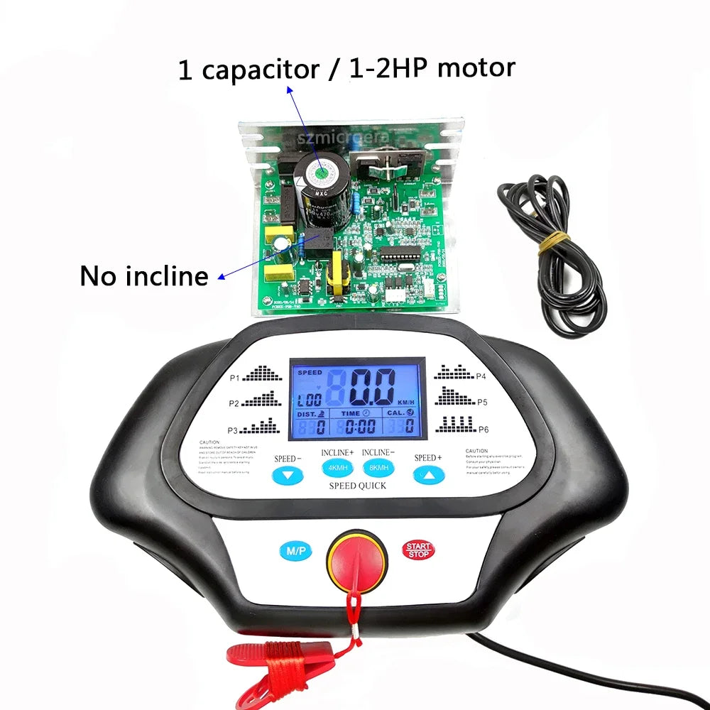 General Use Repair Treadmill Motor Controller Display Control Board + Treadmill Instrument Panel 1-2.0HP 1-4.0HP DC Motor