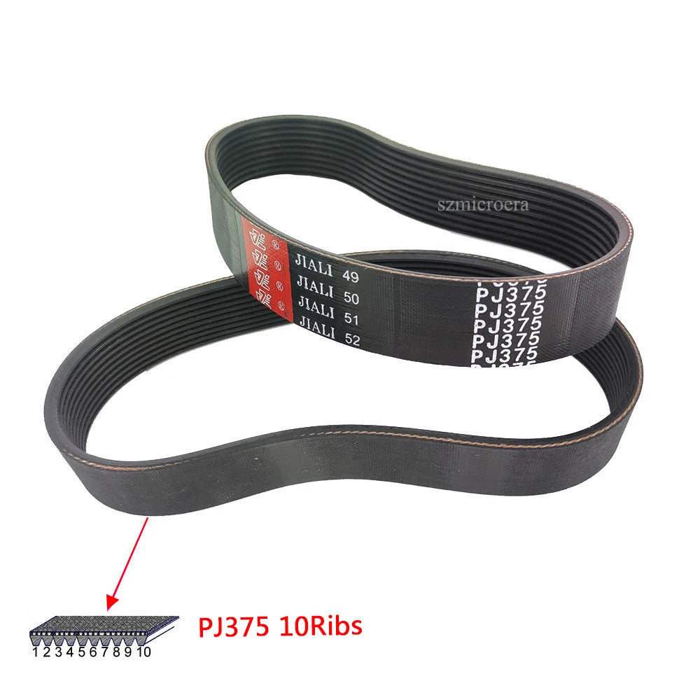 1pcs Rubber Treadmill Drive Belt PJ375 10Ribs Multi Groove Belt Multi Wedge Belt