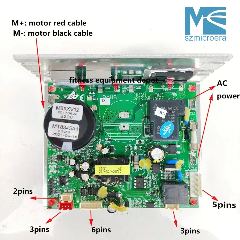 M8210-A01, Motor Controller for Cardiotech Treadmill, Circuit Board Control Board, Power Supply Board MT8345A1, M8XXV12