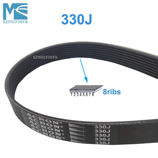 330J Rubber Multi Groove Drive Belt for Treadmill, Motor Belt, 5, 6, 7, 8, 9, 10 Ribs, Washing Machine Belt