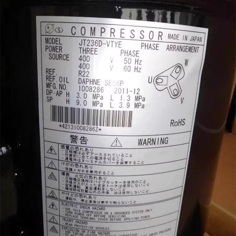 New compressor JT236D-VTYE 400V 50/60HZ 3PH